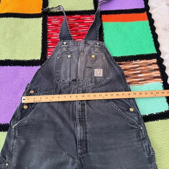 Carhartt working pants bib overall fade black 36x30 - Picture 5 of 5